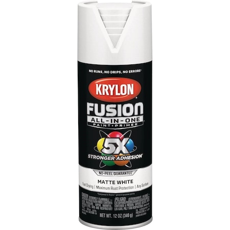 Krylon Fusion All-In-One Matte Spray Paint & Primer, White K02764007
